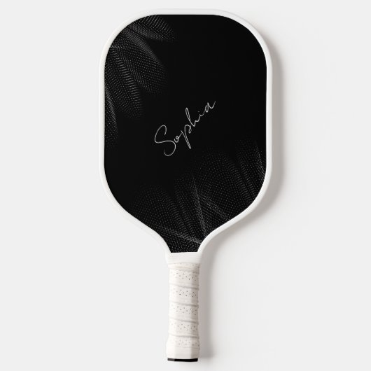 Minimalistisch zwart-wit modern monogram pickleball paddle (Achterkant)