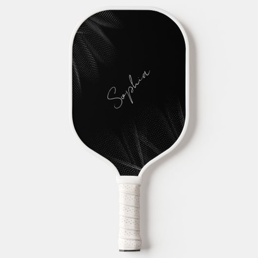 Minimalistisch zwart-wit modern monogram pickleball paddle (Voorkant)