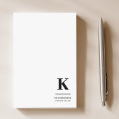 Minimalistisch zwart-wit modern monogram post-it® notes