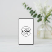 Minimalistisch Zwart Wit Modern QR Code Logo Visitekaartje (Staand voorkant)