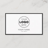 Minimalistisch Zwart Wit Modern QR Code Logo Visitekaartje (Voorkant)