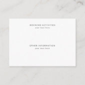 Minimalistisch zwart-wit, modern script informatiekaartje (Achterkant)