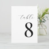 Minimalistisch zwart-wit modern tafelnummer (Staand voorkant)