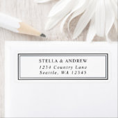 Minimalistisch zwart-wit modern terugkeeradres etiket (Insitu)