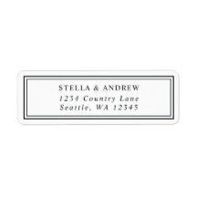 Minimalistisch zwart-wit modern terugkeeradres