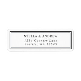 Minimalistisch zwart-wit modern terugkeeradres etiket