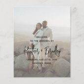 Minimalistisch zwart-wit modern trouwprogramma (Voorkant)