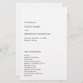 Minimalistisch zwart-wit modern trouwprogramma (Voorkant / Achterkant)