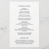 Minimalistisch zwart-wit modern trouwprogramma flyer (Achterkant)