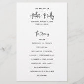 Minimalistisch zwart-wit modern trouwprogramma flyer (Voorkant)