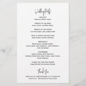 Minimalistisch zwart-wit modern trouwprogramma flyer (Achterkant)