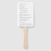 Minimalistisch zwart-wit modern trouwprogramma handwaaier (Achterkant)