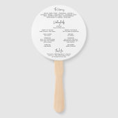 Minimalistisch zwart-wit modern trouwprogramma handwaaier (Achterkant)