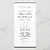 Minimalistisch zwart-wit modern trouwprogramma programmakaart (Achterkant)