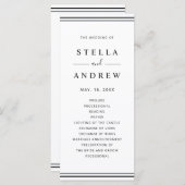 Minimalistisch zwart-wit modern trouwprogramma programmakaart (Voorkant / Achterkant)