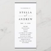 Minimalistisch zwart-wit modern trouwprogramma programmakaart (Voorkant)