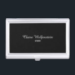Minimalistisch zwart-wit, modern visitekaarthouder<br><div class="desc">Minimalistisch kraftmodern professioneel gepersonaliseerd visitekaartje hoesje. Een elegant en professioneel ontwerp dat een zelfverzekerd professioneel afbeelding projecteert. Witte tekst op een rustieke kraftpapier achtergrond. Ontworpen door Thisnotme©</div>