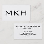 Minimalistisch zwart-wit modern visitekaartje (Voorkant / Achterkant)