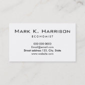 Minimalistisch zwart-wit modern visitekaartje (Achterkant)