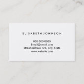 Minimalistisch zwart-wit modern visitekaartje (Achterkant)