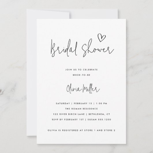 Minimalistisch zwart-wit modern Vrijgezellenfeest Kaart (Voorkant)