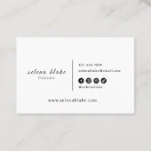 Minimalistisch zwart-wit | Moderne professional Visitekaartje (Achterkant)