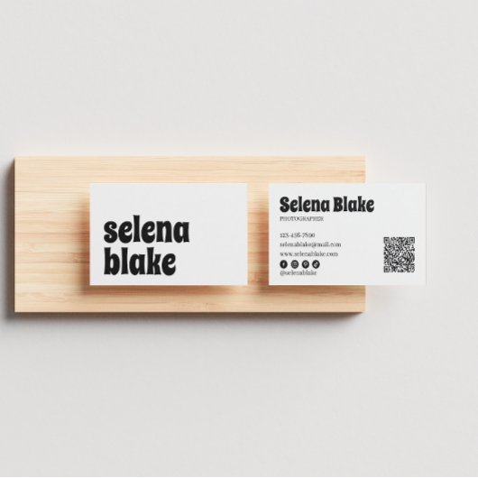 Minimalistisch zwart-wit | Moderne QR-code Visitekaartje