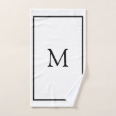 Minimalistisch zwart-wit monogram bad handdoek (Handdoek)