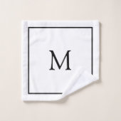 Minimalistisch zwart-wit monogram bad handdoek (Wasdoekje)