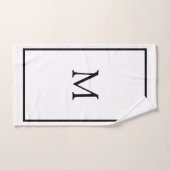 Minimalistisch zwart-wit monogram bad handdoek (Handdoek)