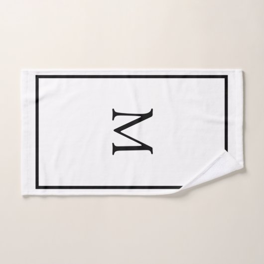 Minimalistisch zwart-wit monogram bad handdoek (Handdoek)