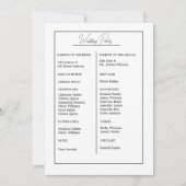 Minimalistisch zwart-wit monogram bruiloft program save the date (Voorkant)