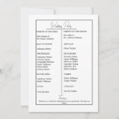 Minimalistisch zwart-wit monogram bruiloft program save the date (Voorkant)