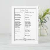Minimalistisch zwart-wit monogram bruiloft program save the date (Staand voorkant)