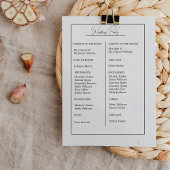Minimalistisch zwart-wit monogram bruiloft program save the date