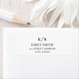 Minimalistisch zwart-wit monogram etiket