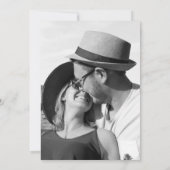 Minimalistisch zwart-wit monogram fotohuwelijk kaart (Achterkant)