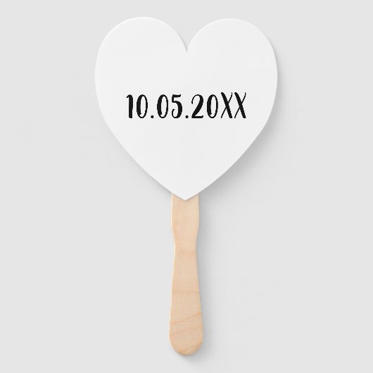 Minimalistisch zwart-wit monogram handwaaier (Achterkant)