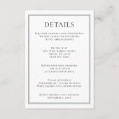 Minimalistisch zwart-wit monogram huwelijk informatiekaartje (Voorkant)