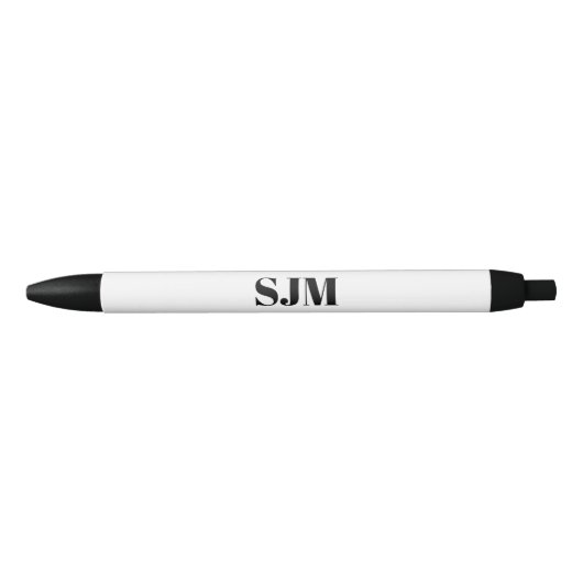 Minimalistisch zwart-wit monogram initiaal zwarte inkt pen (Voorkant)