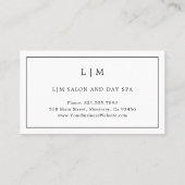 Minimalistisch zwart-wit monogram Modern Elegant Klantenkaartje (Achterkant)