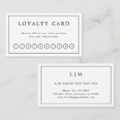 Minimalistisch zwart-wit monogram Modern Elegant Klantenkaartje (Voorkant / Achterkant)