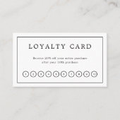 Minimalistisch zwart-wit monogram Modern Elegant Klantenkaartje (Voorkant)