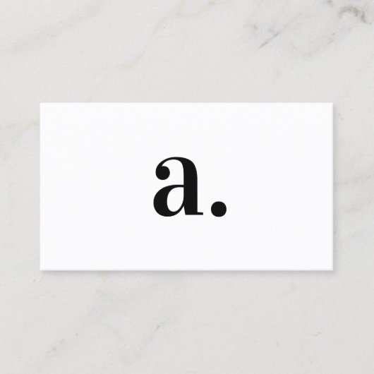 Minimalistisch zwart wit monogram modern elegant visitekaartje (Voorkant)