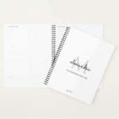 Minimalistisch zwart-wit Monogram Naam Modern Planner (Display)