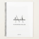 Minimalistisch zwart-wit Monogram Naam Modern Planner<br><div class="desc">Dit eenvoudige,  elegante,  stijlvolle zwart-witontwerp biedt uw persoonlijke naam en monogram in een trendy,  stijlvolle topografie. Dit item kan worden en een uitstekend cadeau voor u,  uw familie en vrienden.</div>