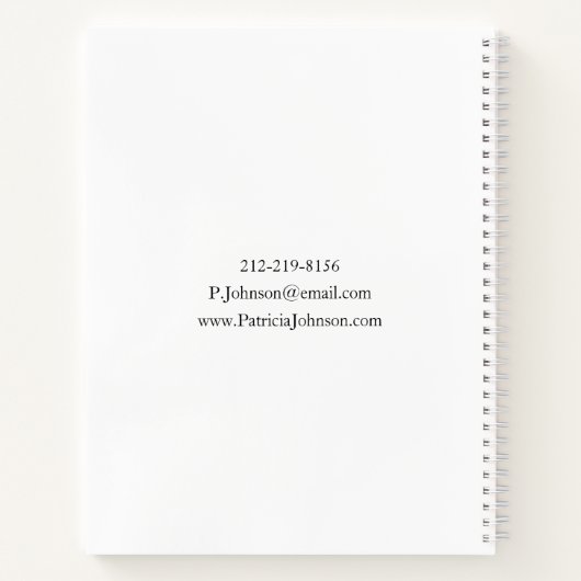 Minimalistisch zwart-wit monogram Notitieboek (Achterkant)