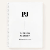 Minimalistisch zwart-wit monogram Notitieboek (Voorkant)