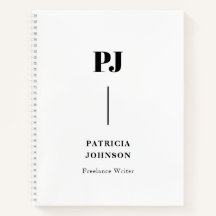 Minimalistisch zwart-wit monogram Notitieboek
