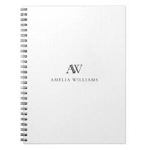 Minimalistisch zwart-wit monogram notitieboek